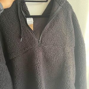 vs sherpa half zip up sweater